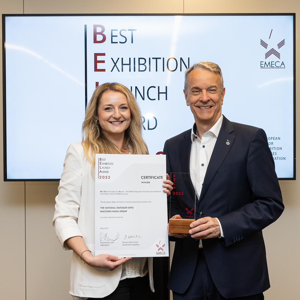 The National Outdoor Expo 2022 organised by Raccoon Media Group and held at  the NEC Birmingham is the winner of the first BELA Award 2023